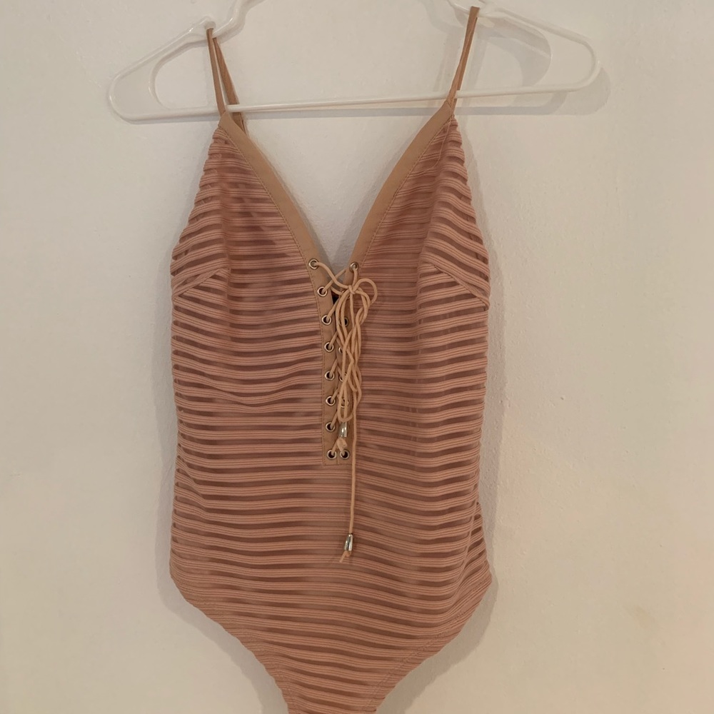 Pink Striped Body Suit